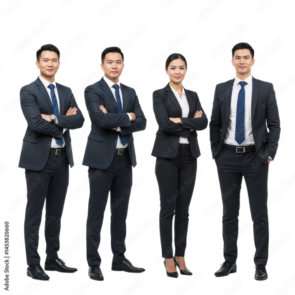Confident business team isolated on transparent background PNG Confident business team isolated on transparent background PNG