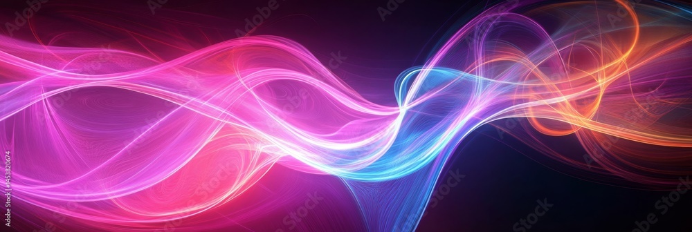 Purple and pink energy waves motion abstract graphic design.