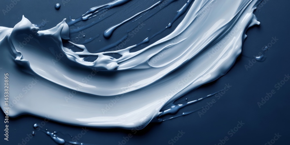 Creative artistic design with smooth and rough paint drips on blue background