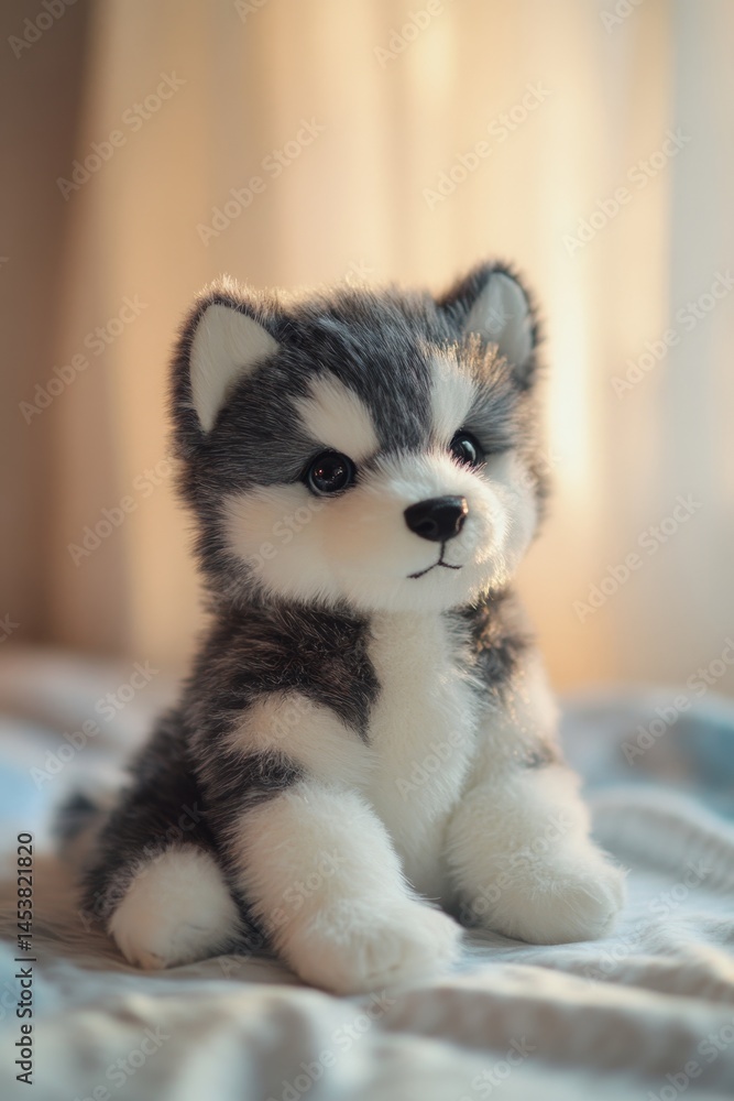 A soft, cuddly husky puppy plush toy. Perfect gift for dog lovers and collectors.