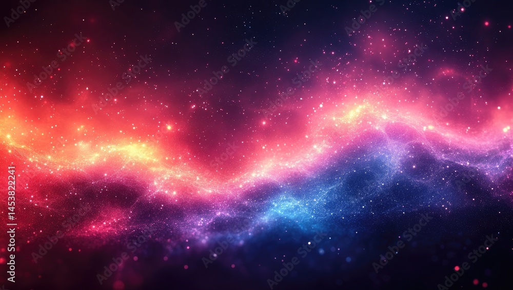 Fototapeta premium Abstract cosmic nebulae in vibrant hues.