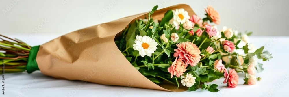 Brightly colored bouquet of mixed flowers in a vase, suitable for various occasions and a loving gesture.