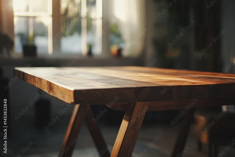 Reclaimed wood table with metal legs.