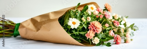 Obraz na płótnie Brightly colored bouquet of mixed flowers in a vase, suitable for various occasions and a loving gesture. w salonie