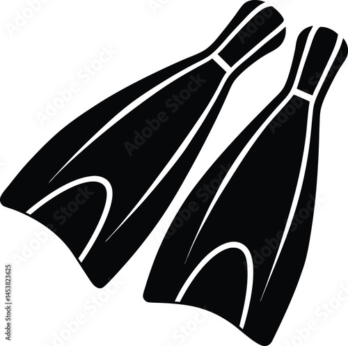 scuba diving fins on white background 