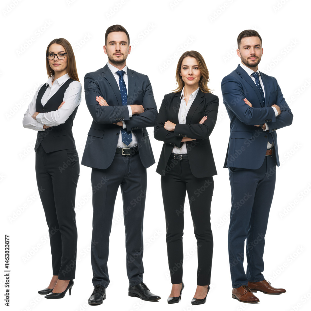Confident business team isolated on transparent background PNG Confident business team isolated on transparent background PNG