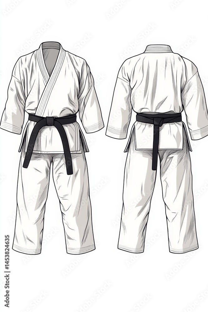 Judo Gi in white color, designed for martial arts training and competition. Sleeveless style with belt loops and drawstring closure.