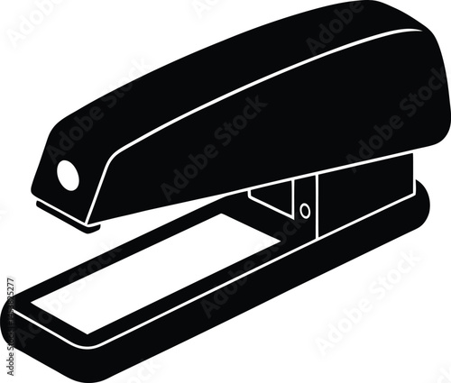 stapler with staples on white background  