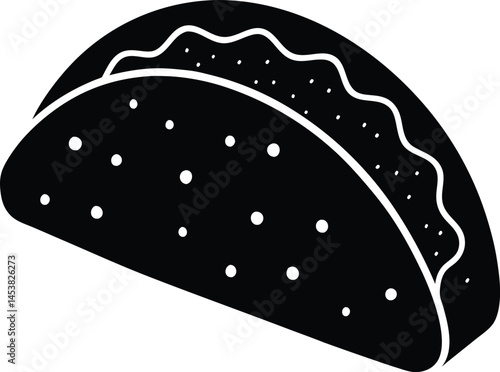 taco with fillings on white background  