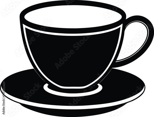 tea cup with saucer on white background  .eps