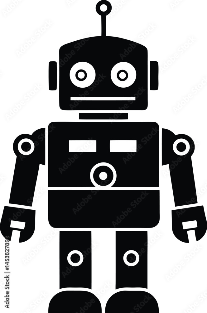 Fototapeta premium toy robot on white background 