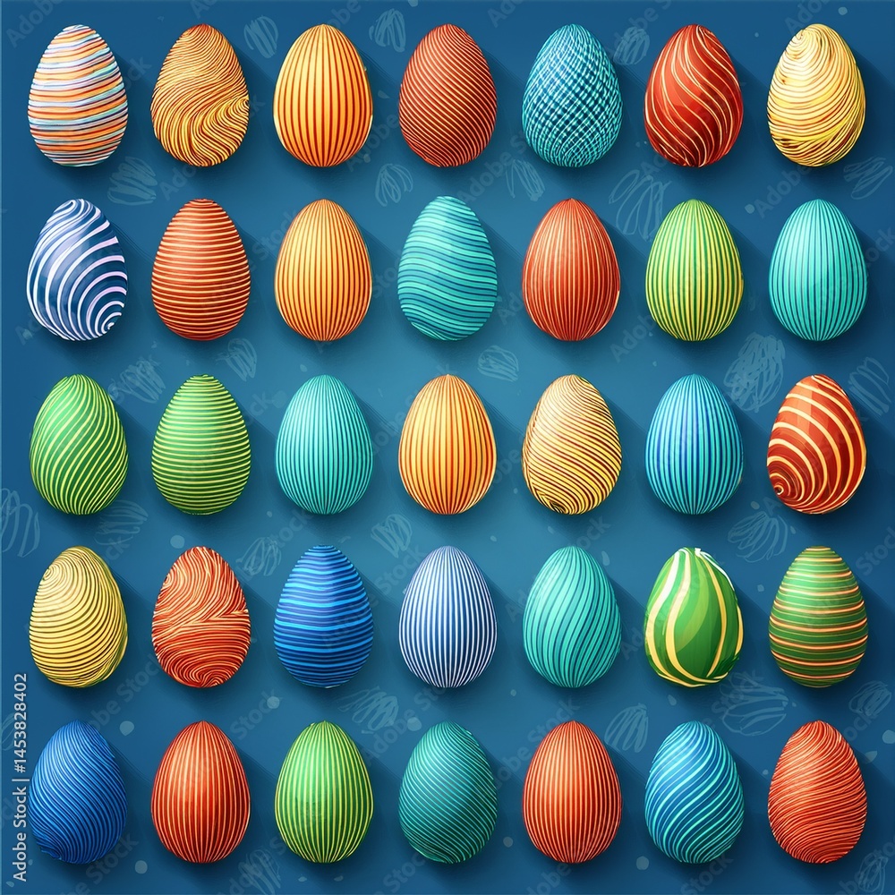 Fototapeta premium set of easter eggs