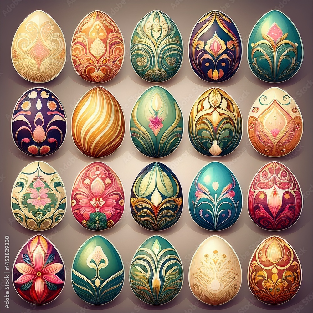 set of easter eggs set of easter eggs