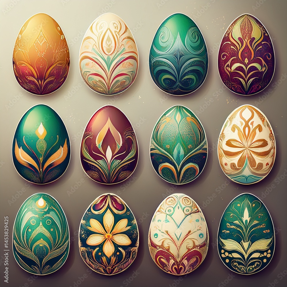 set of easter eggs set of easter eggs