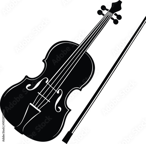 violin and bow on white background  .eps