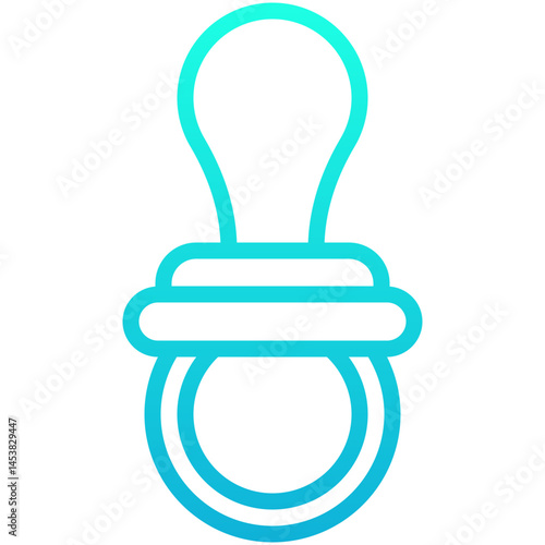 Pacifier Vector Icon, Lineal Gradient Style Isolated Vector Icon. 