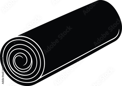 yoga mat rolled up on white background  .eps