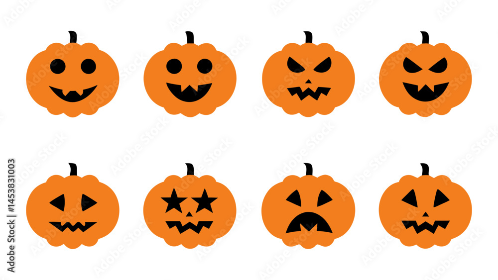 set of pumpkins vector on tranparent background set of pumpkins vector on tranparent background