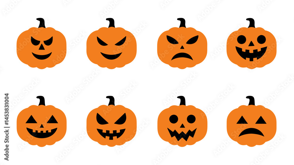 set of pumpkins vector on tranparent background set of pumpkins vector on tranparent background