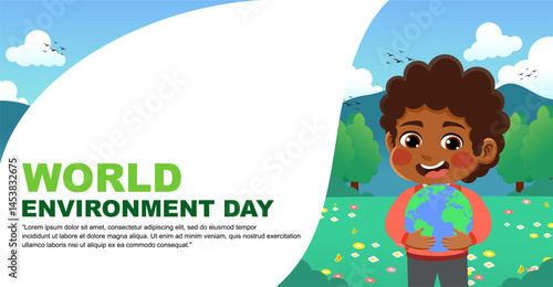 world environment day design. design with children's theme. suitable for introducing children to protecting the earth