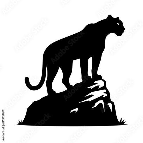 Majestic Cougar Silhouette on a Mountain Peak