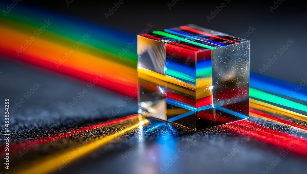 Fototapeta premium Prism Refraction Creating Colorful Spectrum