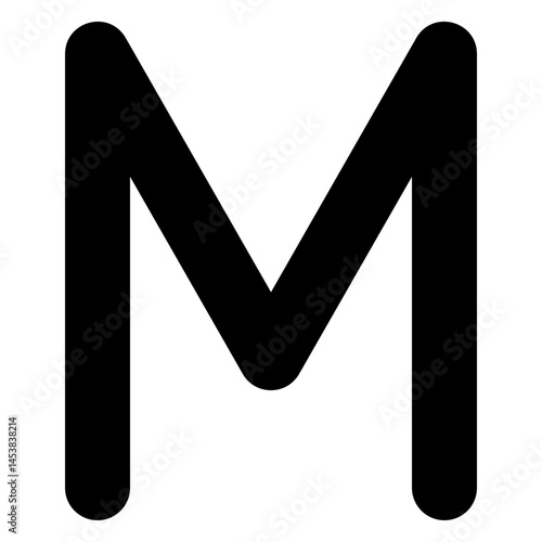 Letter M Isolated Vector Icon, Flat Style Vector Icon. 