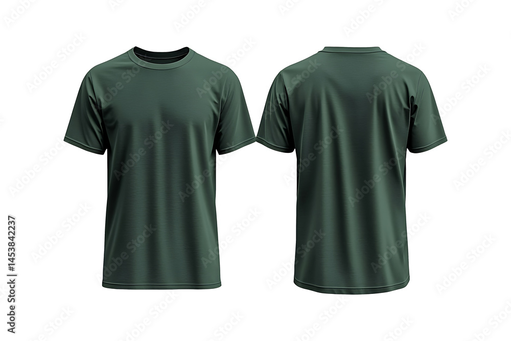 plain dark green t-shirt mockup template front isolated on transparent background. plain dark green t-shirt mockup template front isolated on transparent background.