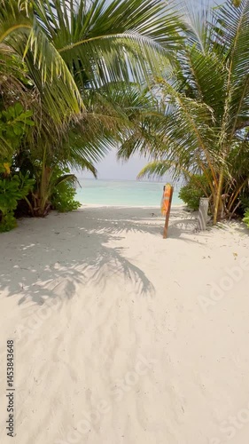 A private beach in the courtyard of a huge luxury villa with a private pool and water slide on a clear sunny day, a paradise for relaxation and vacation