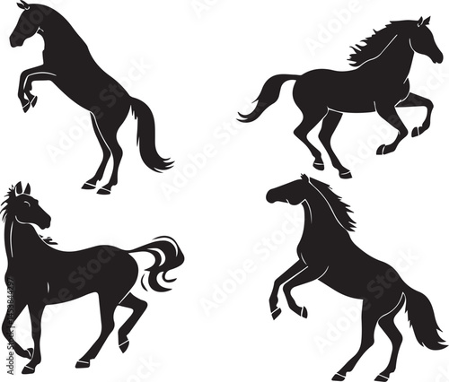 Silhouettes of Horses in Motion