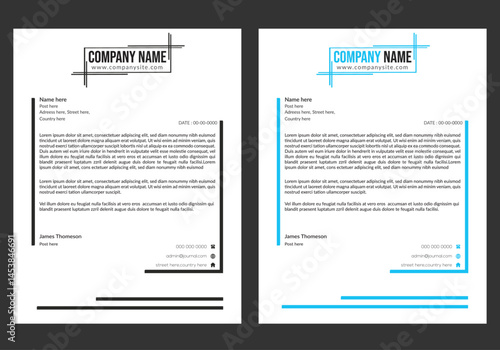 Professional & modern letterhead template design with geometric shapes. Vector graphic design.modern corporate letterhead template design.
