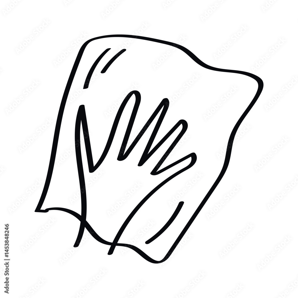 Obraz premium illustration of a hand in a clear bag. Doodle style vector art