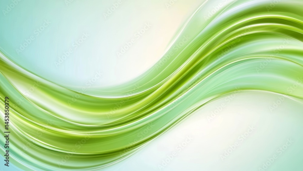 Abstract Green Background with Flowing Waves Abstract Green Background with Flowing Waves