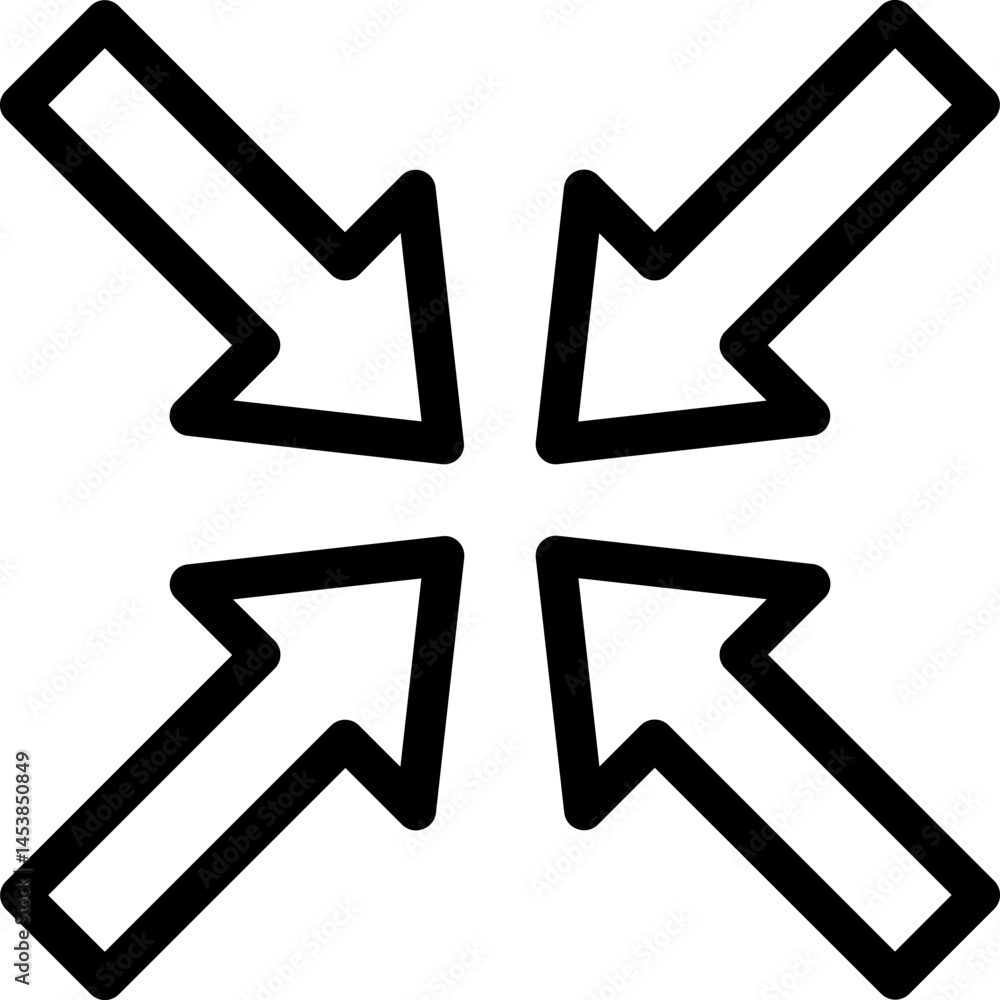 Minimize Vector Icon, Lineal Style Isolated Vector Icon.