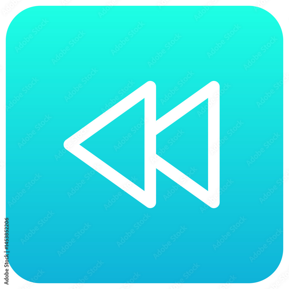 Previous Button Vector Icon, Silhouette Gradient Style Isolated Vector Icon. Previous Button Vector Icon, Silhouette Gradient Style Isolated Vector Icon.