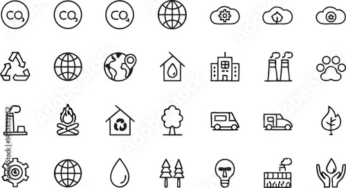 co2 carbon footprint editable stroke outline icon  (1).eps