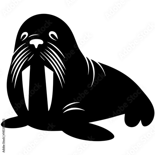 Walrus Silhouette: Majestic Arctic Mammal