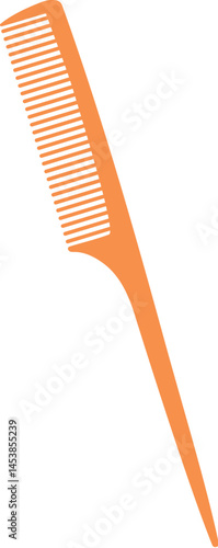orange tail comb isolated flat vector illustration