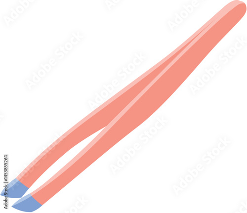 blue and pink tweezer isolated flat vector illustration
