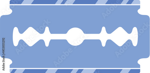 blue razor blade isolated flat vector illustration