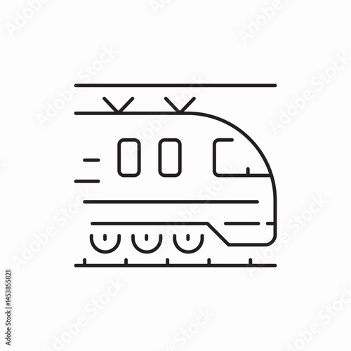 Passenger train transport vehicle icon vector sign