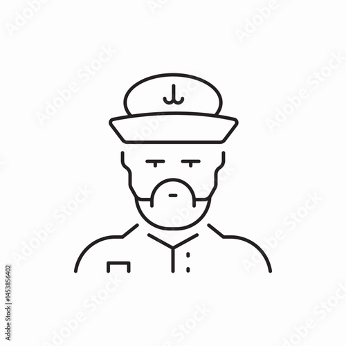 Ship captain marine officer icon vector sign