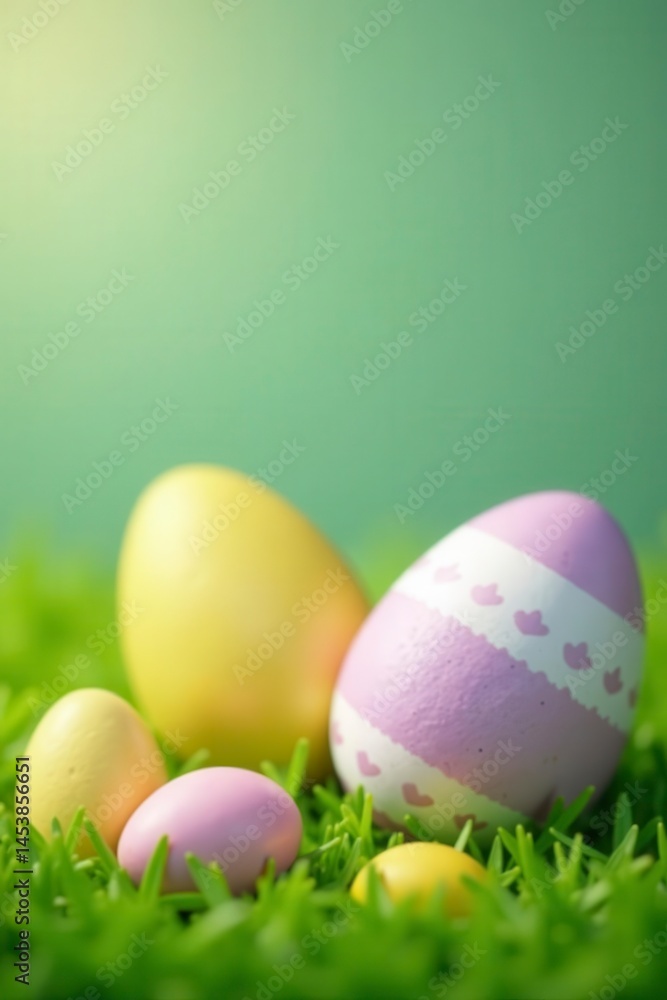 Pastel grass, vibrant eggs, joyful Easter celebration , fun, painted, springtime Pastel grass, vibrant eggs, joyful Easter celebration , fun, painted, springtime