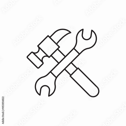 Crossed tools maintenance repair icon vector sigт