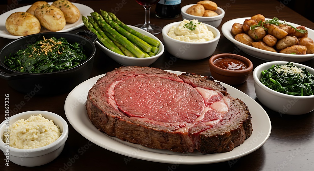 Delectable Prime Rib Dinner with Gourmet Sides Delectable Prime Rib Dinner with Gourmet Sides