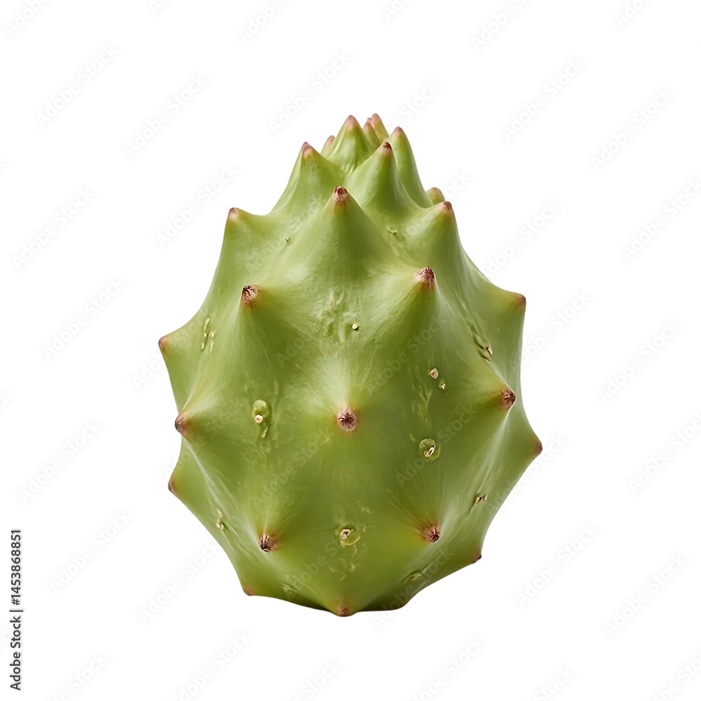 Naklejka premium Green Spiky Fruit: Close-up View