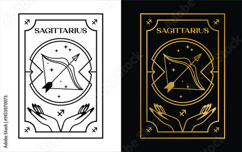 Sagitarius horoscope card zodiac vector design