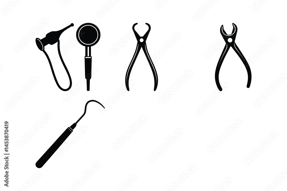Dental Instruments Icons Set of Professional Dentistry Tools for Oral Healthcare Dental Instruments Icons Set of Professional Dentistry Tools for Oral Healthcare