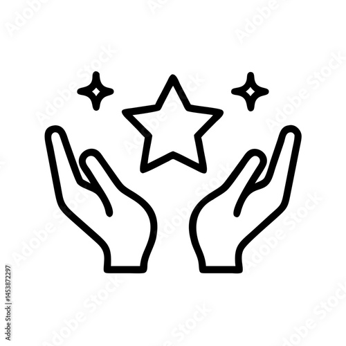 hands holding star on transparent background for web and graphic design