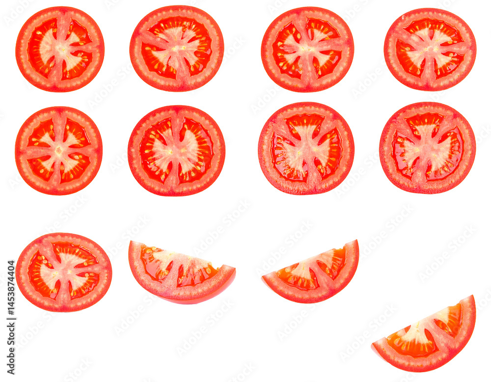 sliced tomato isolated on transparent background, png sliced tomato isolated on transparent background, png